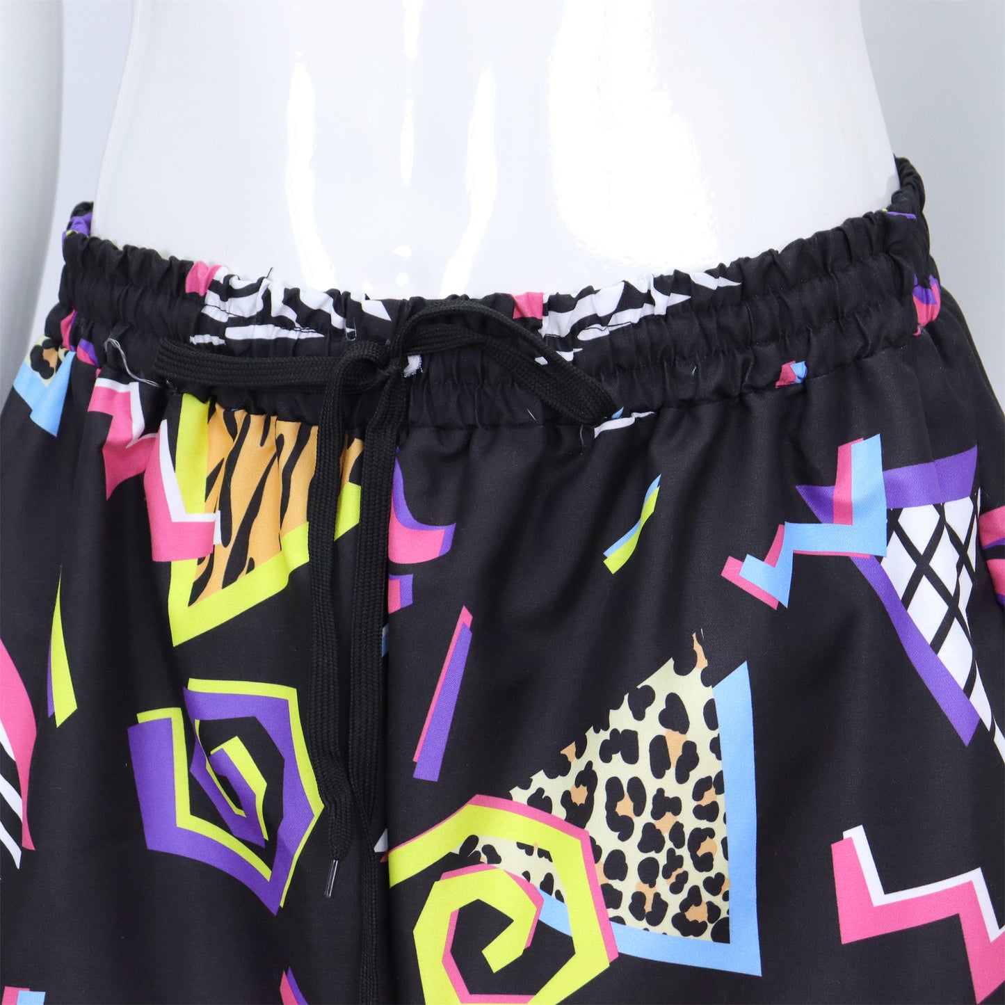 Retro Trainingspak Volwassenen Zwart met Retro Print