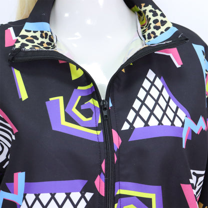 Retro Trainingspak Volwassenen Zwart met Retro Print