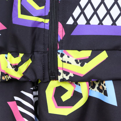 Retro Trainingspak Volwassenen Zwart met Retro Print