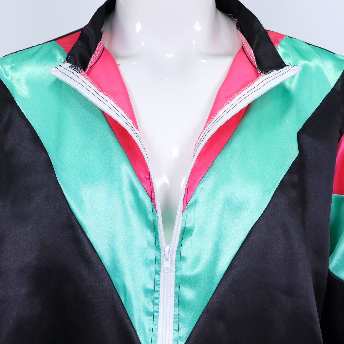 Retro Trainingspak Volwassenen Zwart met Neon Roze & Groen