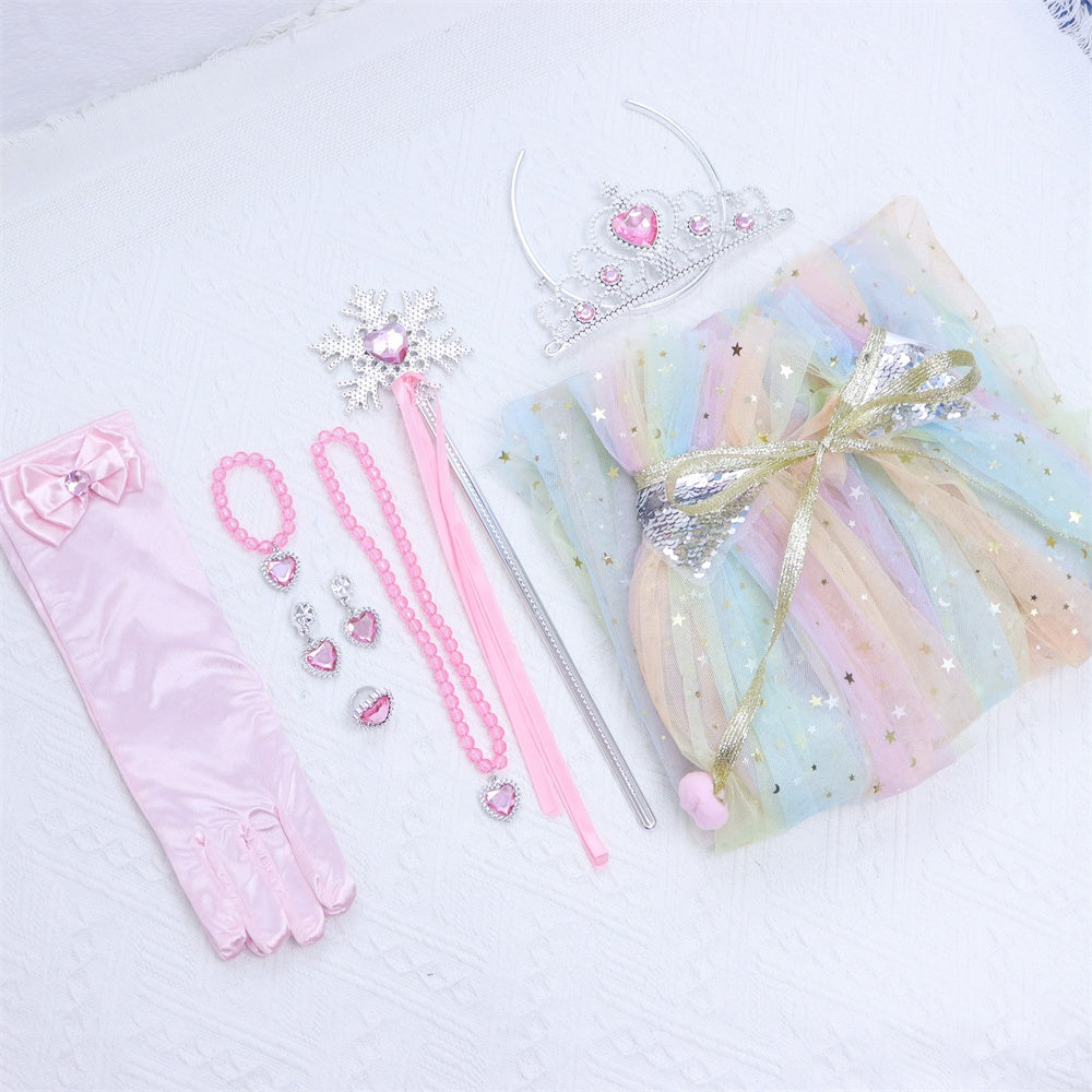Prinsessen verkleedcape met Accessoires Regenboog