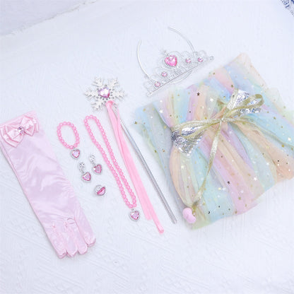 Prinsessen verkleedcape met Accessoires Regenboog