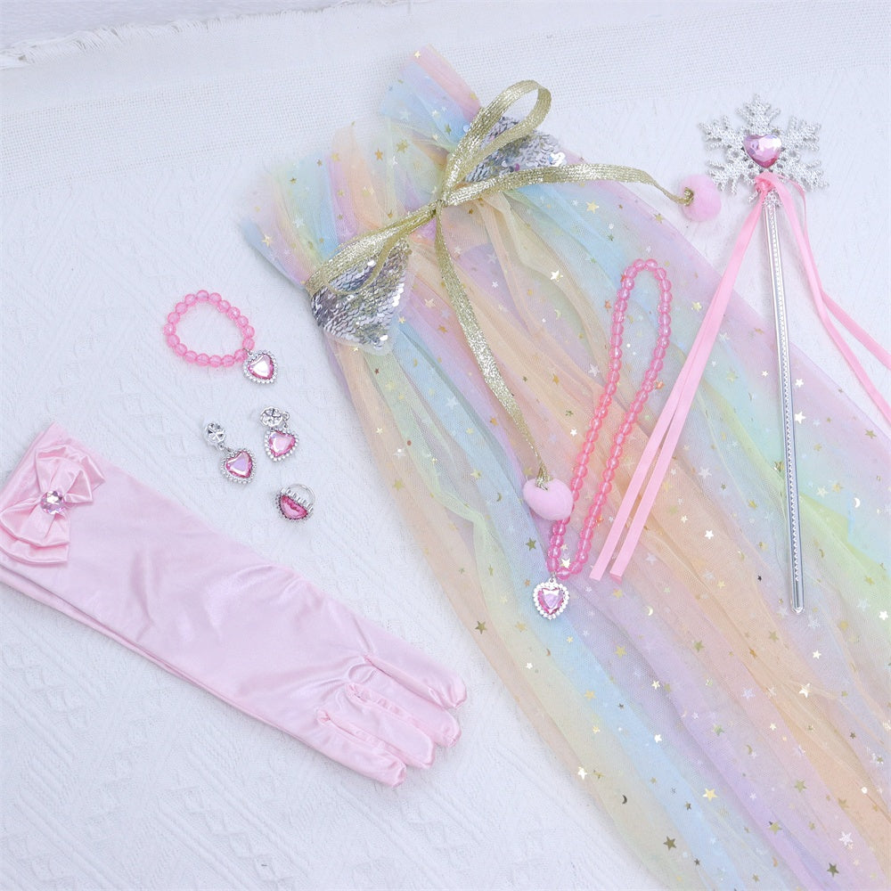Prinsessen verkleedcape met Accessoires Regenboog