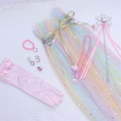 Prinsessen verkleedcape met Accessoires Regenboog