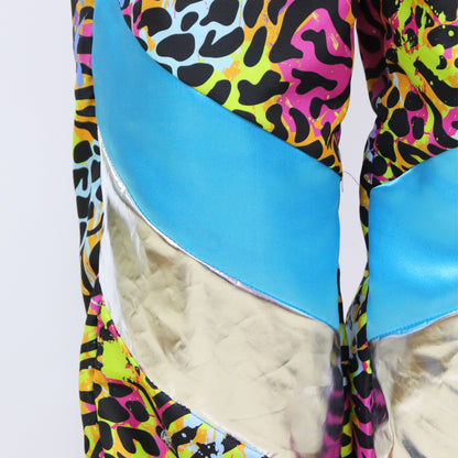 Retro Trainingspak Volwassenen Neon Panter Zebra Print met Metallic
