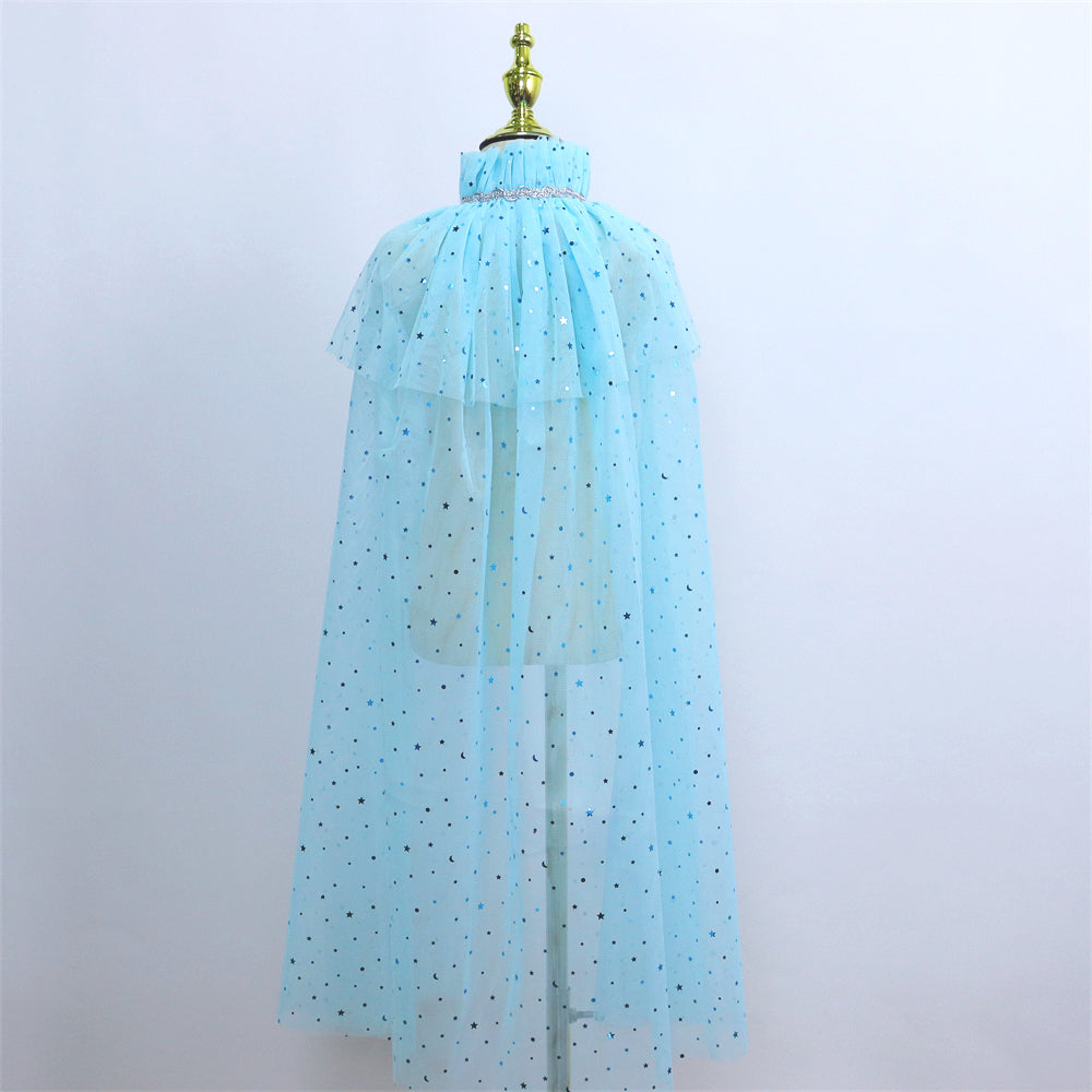 Prinsessen verkleedcape met Accessoires Blauw