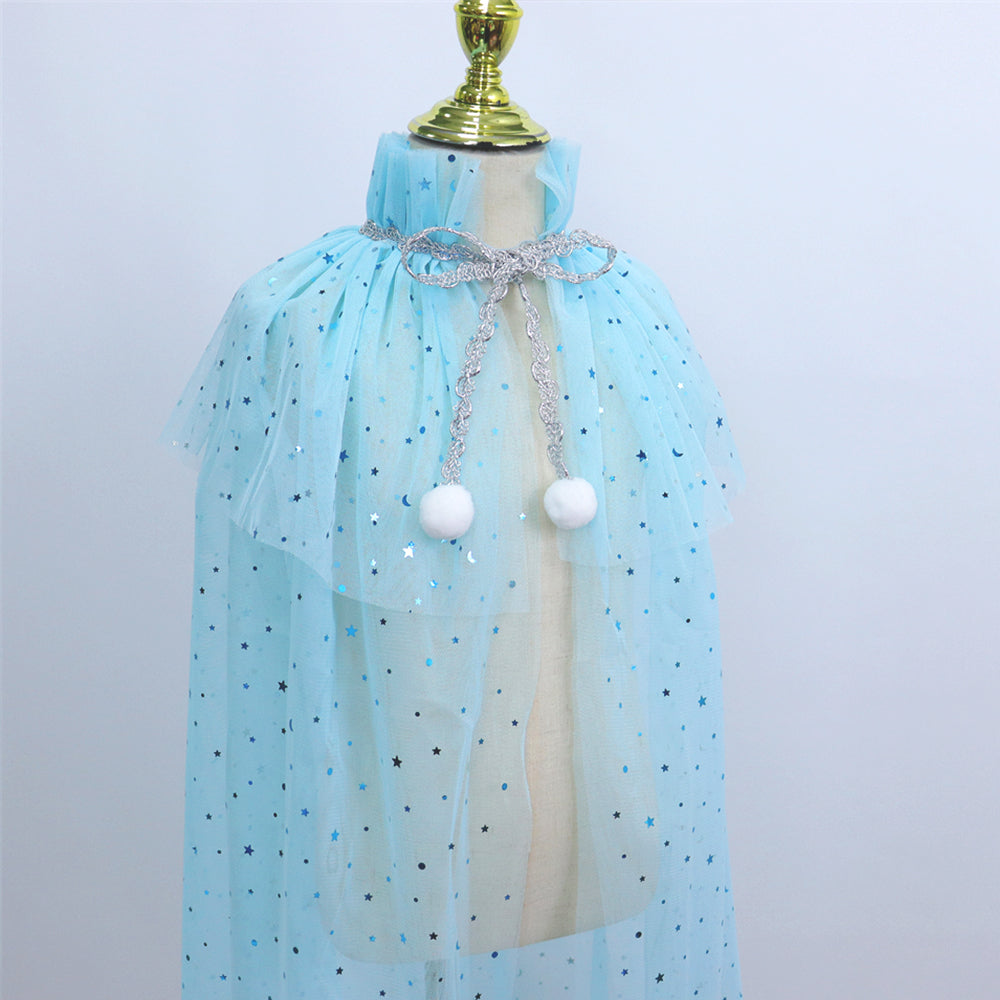Prinsessen verkleedcape met Accessoires Blauw