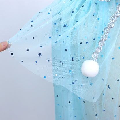 Prinsessen verkleedcape met Accessoires Blauw