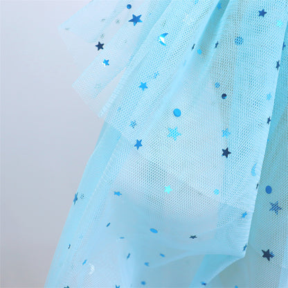 Prinsessen verkleedcape met Accessoires Blauw