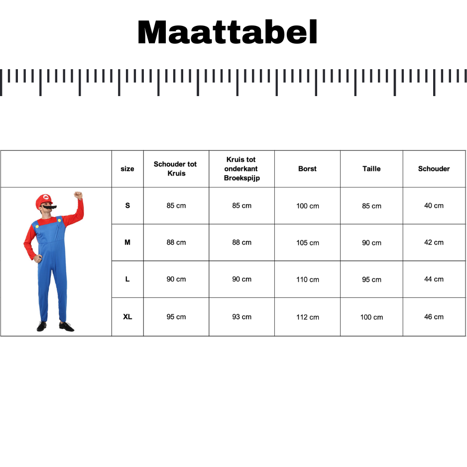 Mario Loodgieter Verkleedpak Heren
