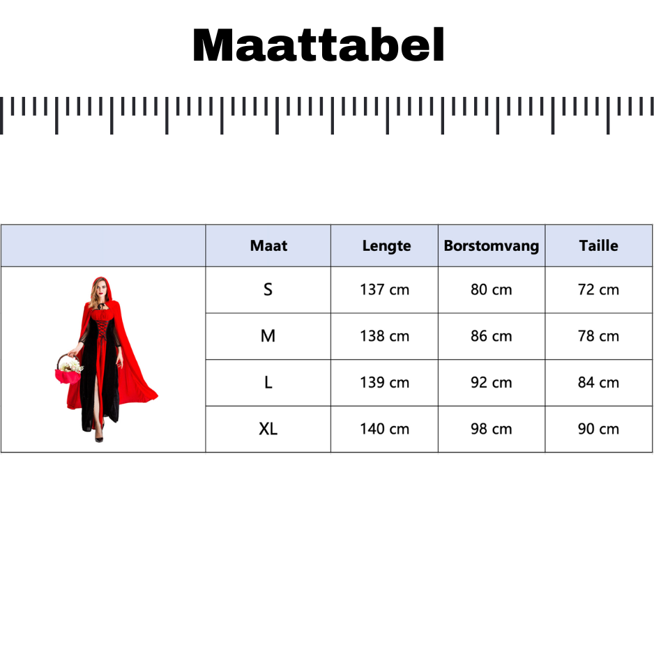 Roodkapje Verkleedjurk Dames