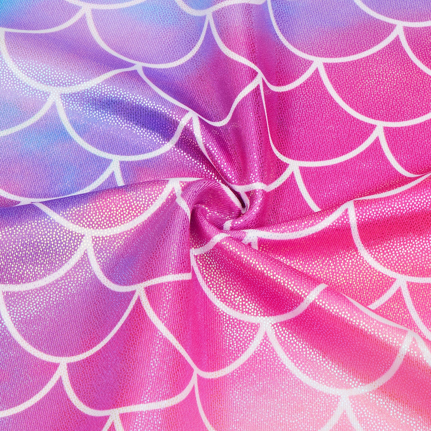 Turnpakje Meisjes met Lange Doorzichtige Mouwen Mermaid Schubben met Scrunchie