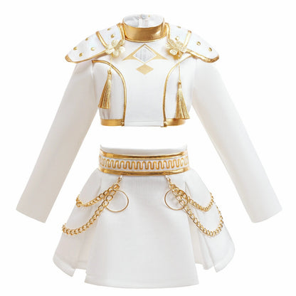 K-pop Demon Hunters Stijl Meisjes Verkleedset Zoey Wit/Goud