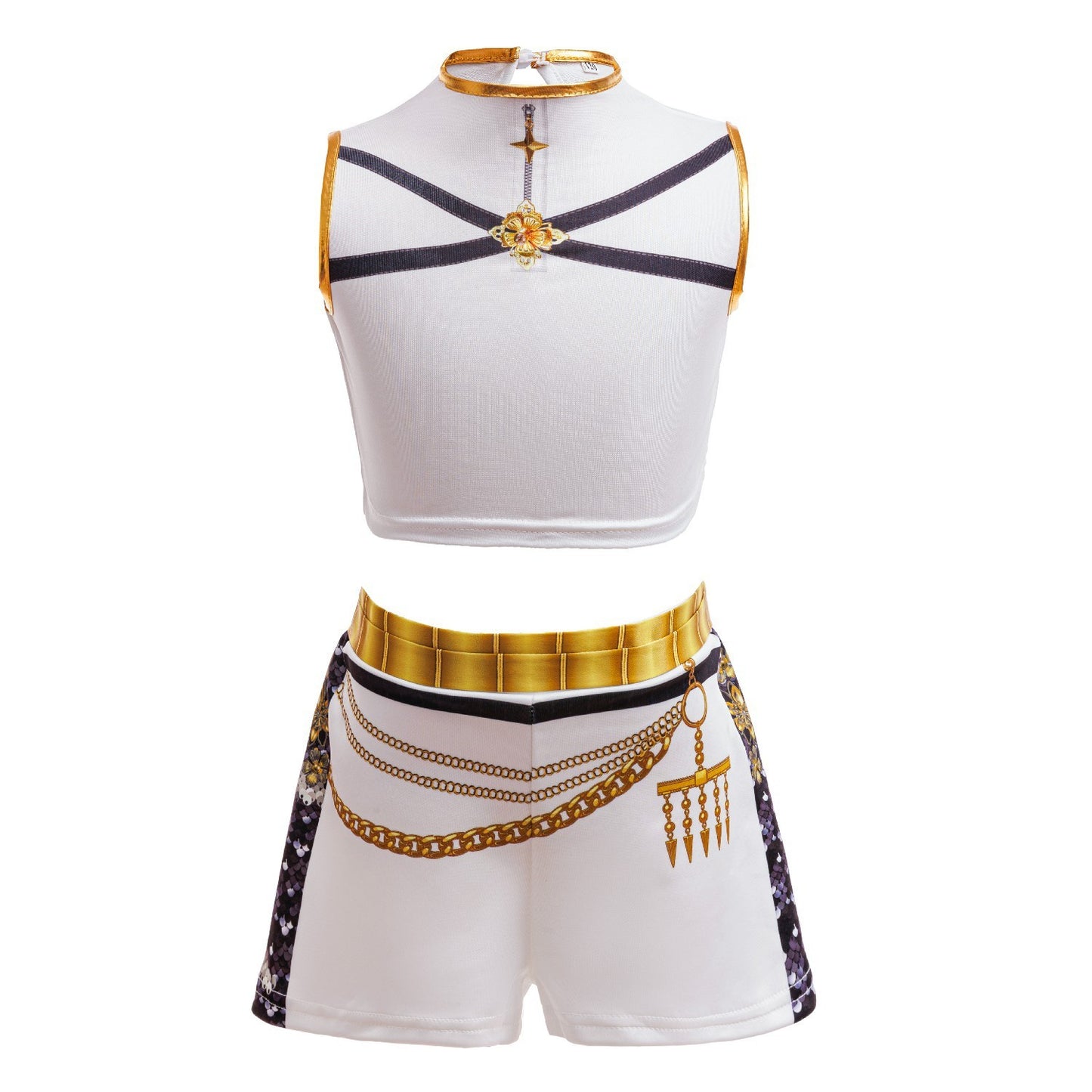 K-pop Stijl Meisjes Verkleedset Rumi Zwart/Wit Glitter