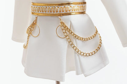 K-pop Demon Hunters Stijl Meisjes Verkleedset Zoey Wit/Goud