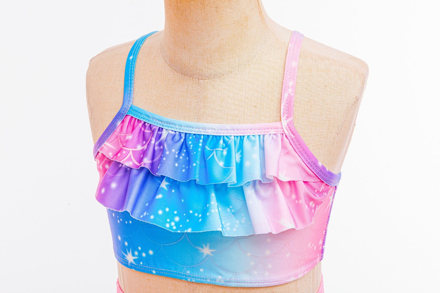 Zeemeermin Bikini Set met Luxe Zeemeermin Rok – Roze Blauw Paars