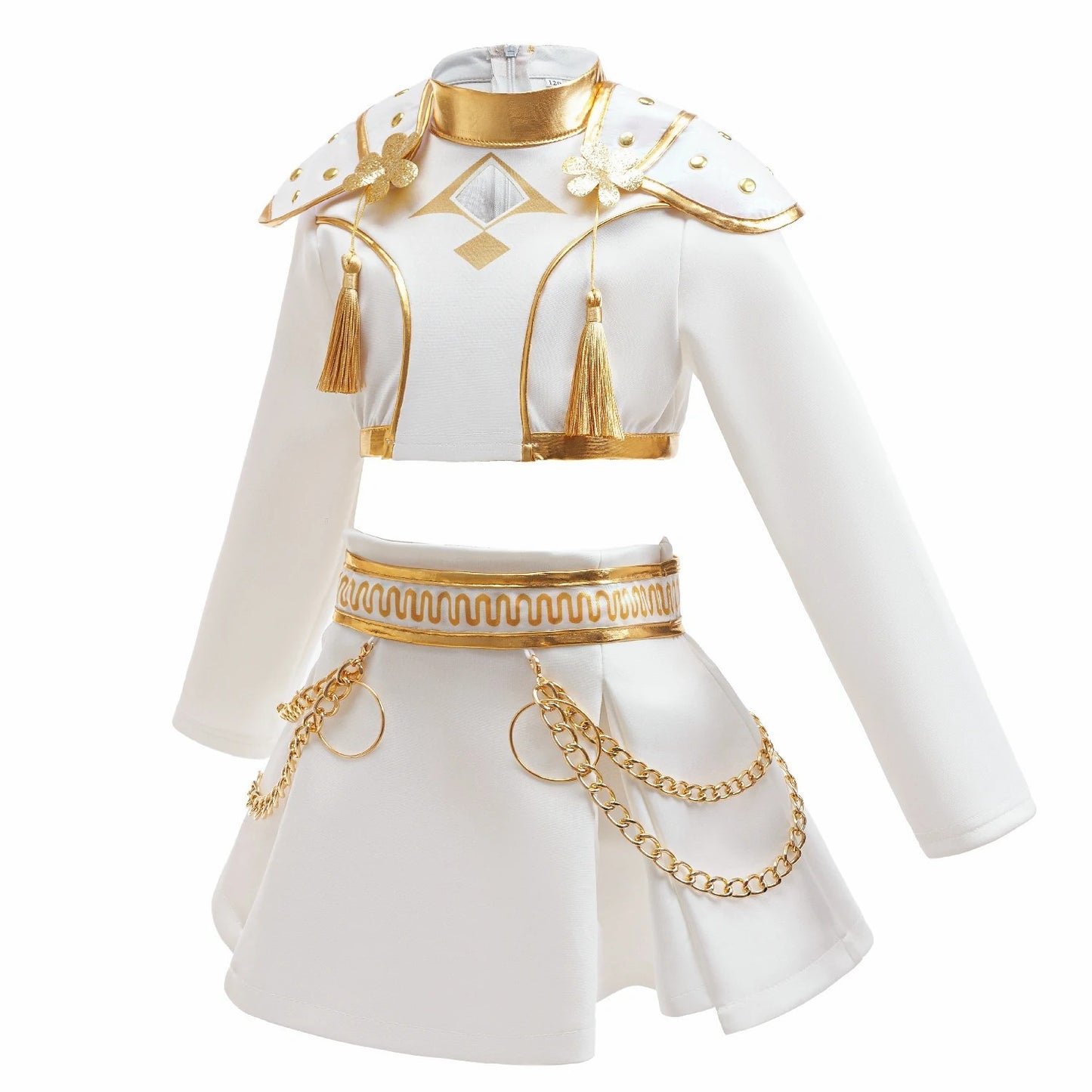 K-pop Demon Hunters Stijl Meisjes Verkleedset Zoey Wit/Goud
