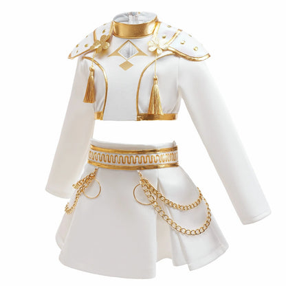 K-pop Demon Hunters Stijl Meisjes Verkleedset Zoey Wit/Goud