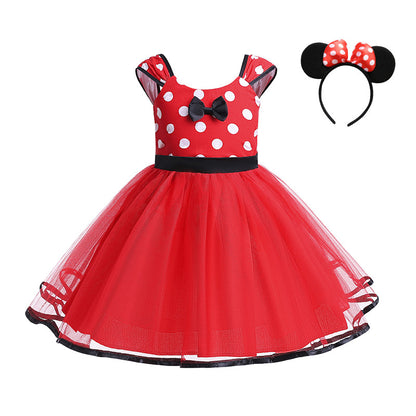 Minnie Polkadot Stippen Prinsessenjurk meisje