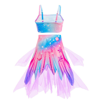 Zeemeermin Bikini Meisjes met Zeemeermin Rok Roze Blauw Paars