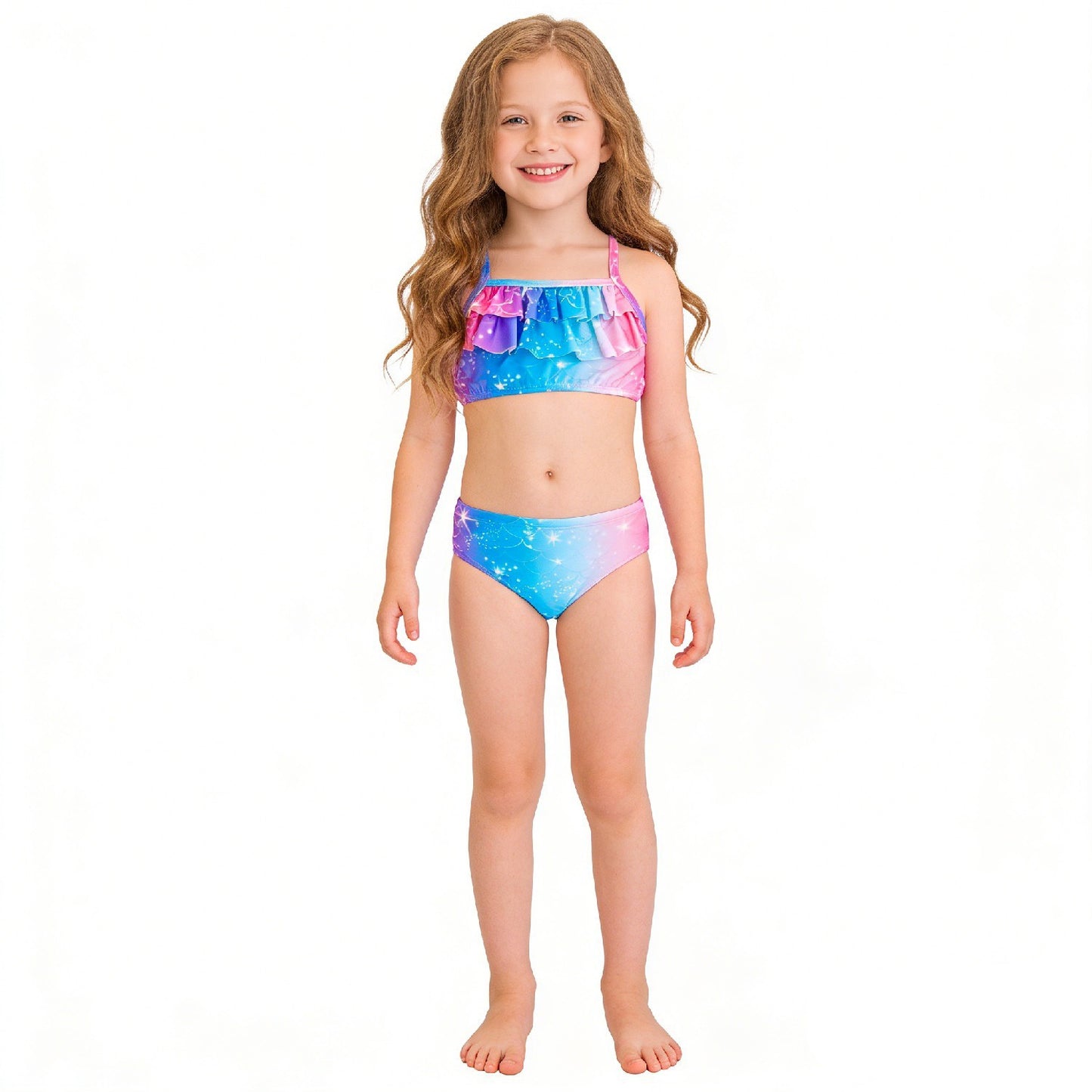 Zeemeermin Bikini Set met Luxe Zeemeermin Rok – Roze Blauw Paars
