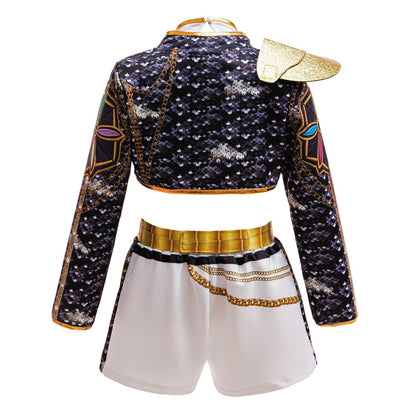 K-pop Stijl Meisjes Verkleedset Rumi Zwart/Wit Glitter