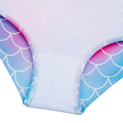 Turnpakje Meisjes met Lange Doorzichtige Mouwen Mermaid Schubben met Scrunchie