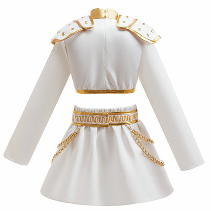K-pop Demon Hunters Stijl Meisjes Verkleedset Zoey Wit/Goud