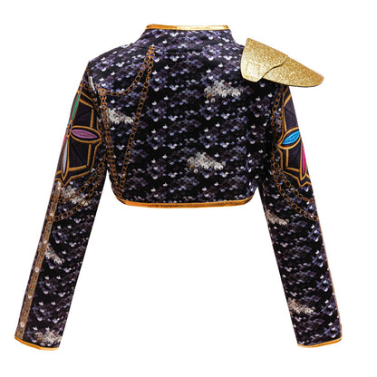 K-pop Stijl Meisjes Verkleedset Rumi Zwart/Wit Glitter