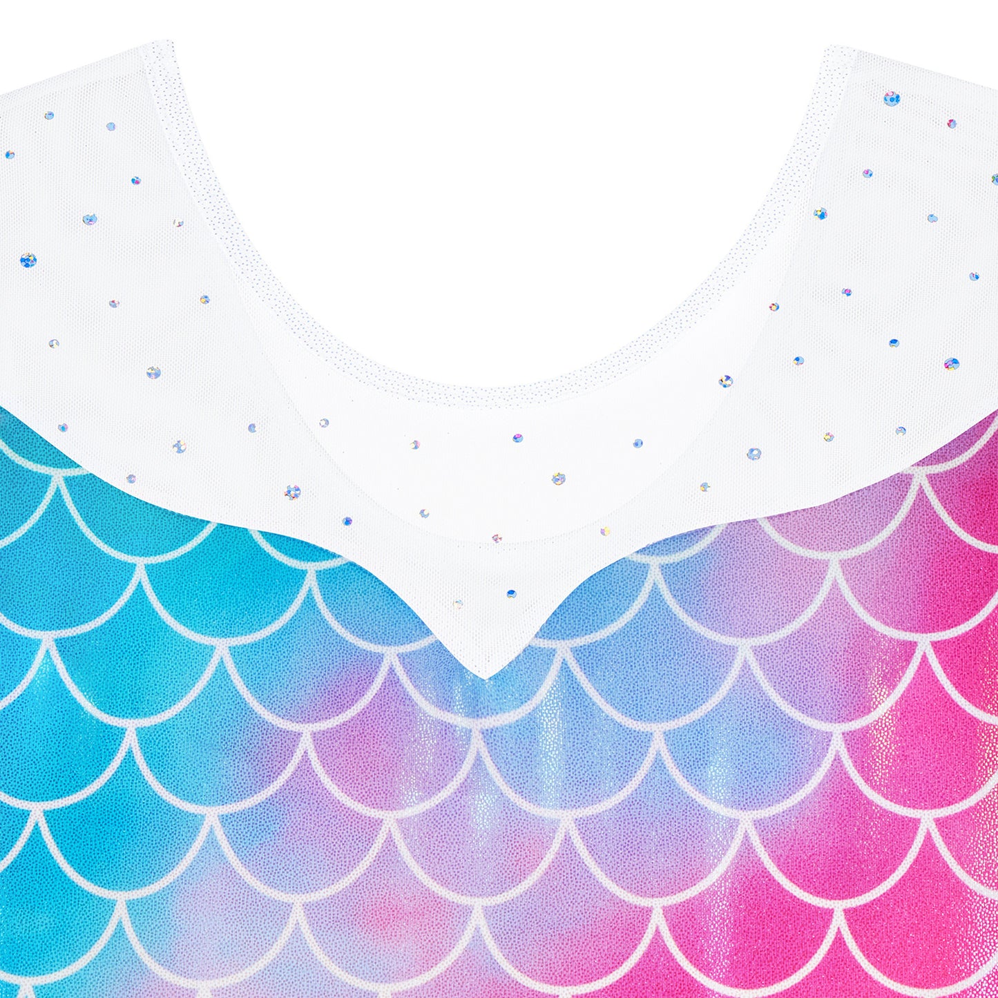 Turnpakje Meisjes met Lange Doorzichtige Mouwen Mermaid Schubben met Scrunchie