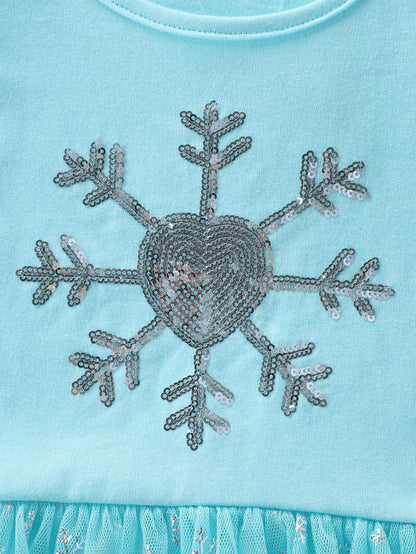 Comfortabele Prinsessenjurk voor Kinderen T-shirt Stof Licht Blauw