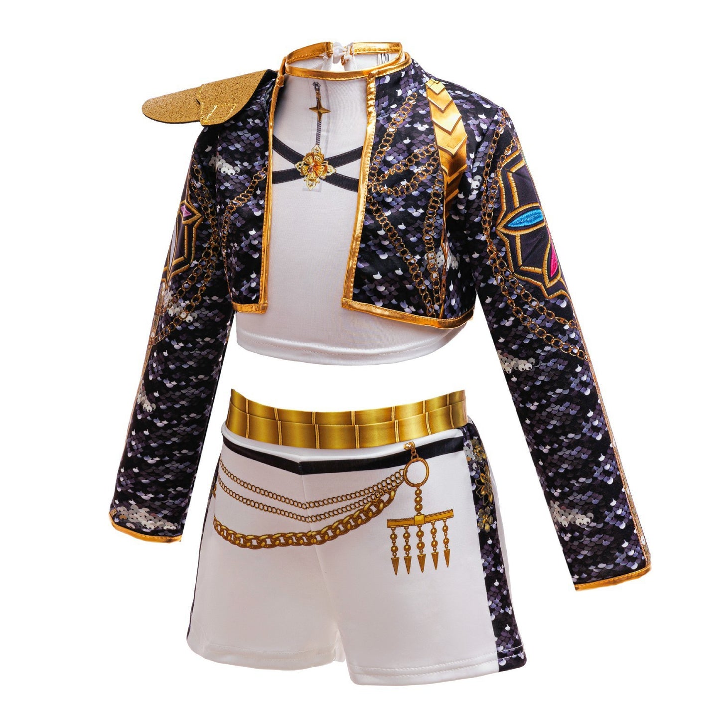 K-pop Stijl Meisjes Verkleedset Rumi Zwart/Wit Glitter