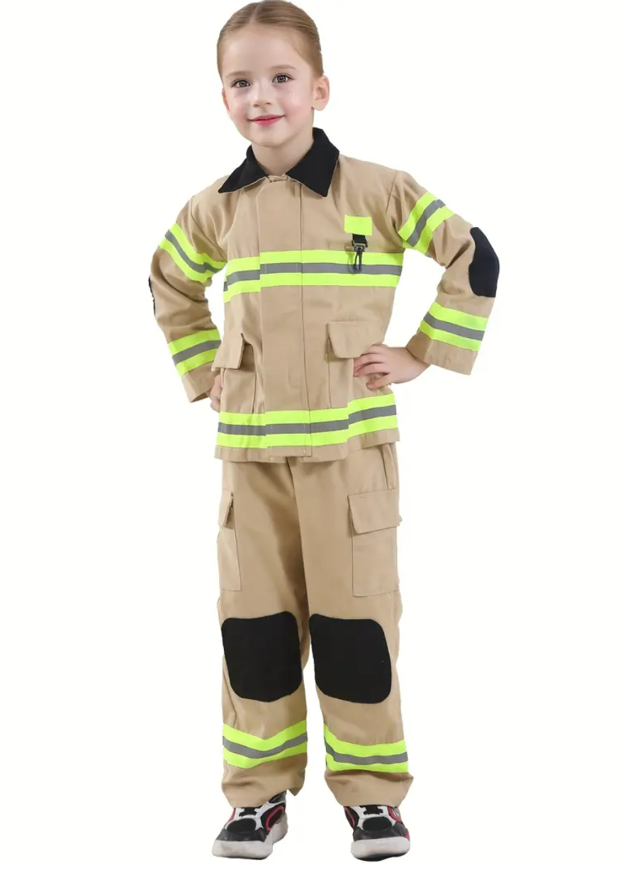 Brandweer kostuum kind Bruin Geel