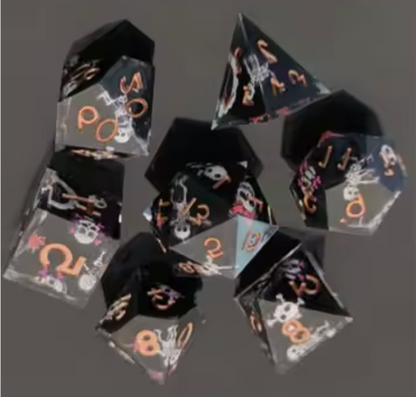 7 delige Resin Dice Set “Bone Jester”