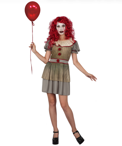 Scary Horror Clown Kostuum Dames