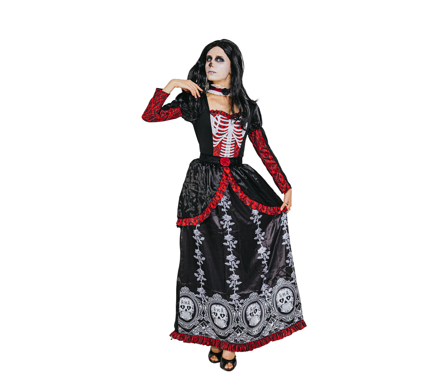 Dia de los Muertos Kostuum Dames Zwart