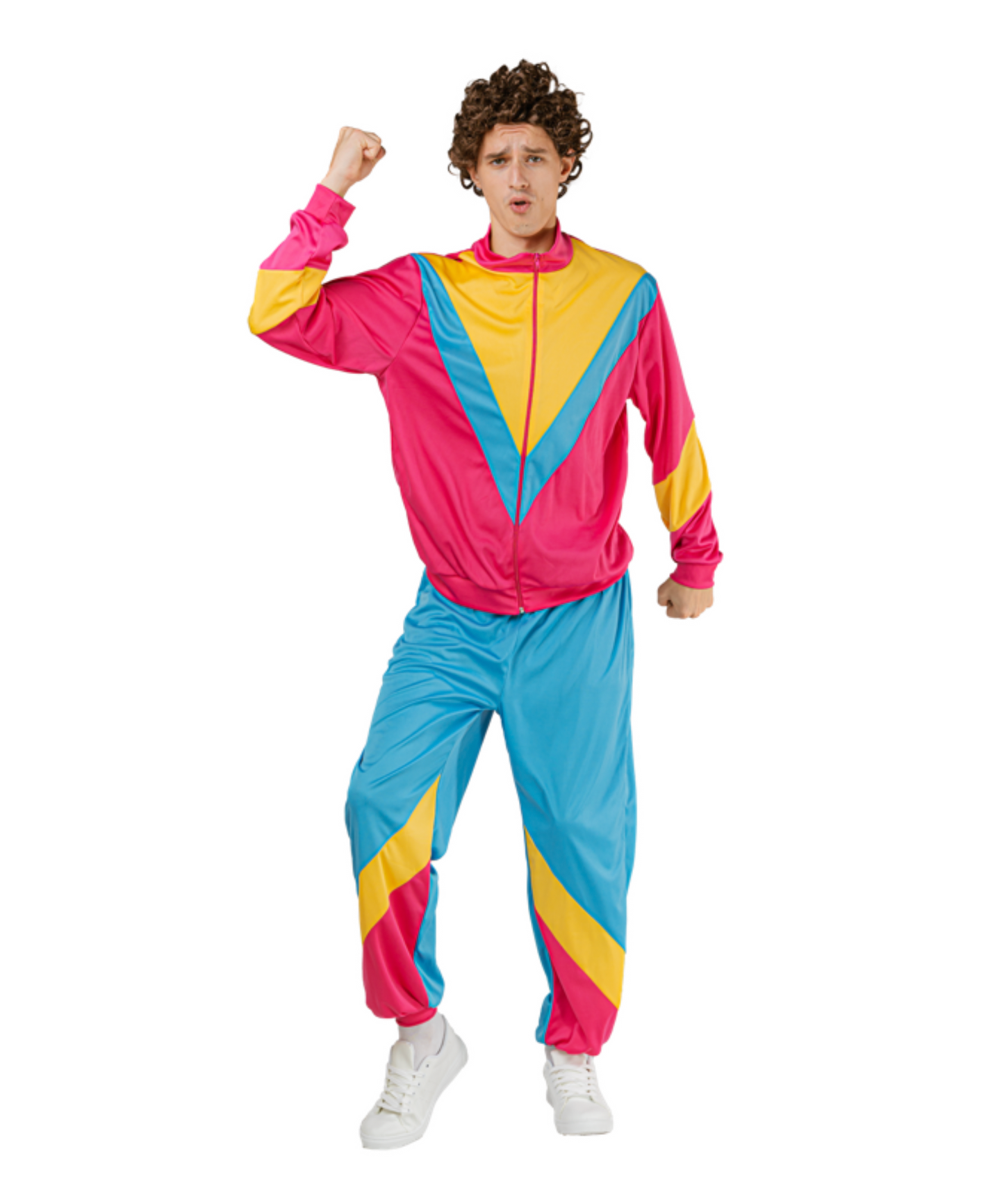 80's Trainingspak Heren Roze/Blauw/Geel