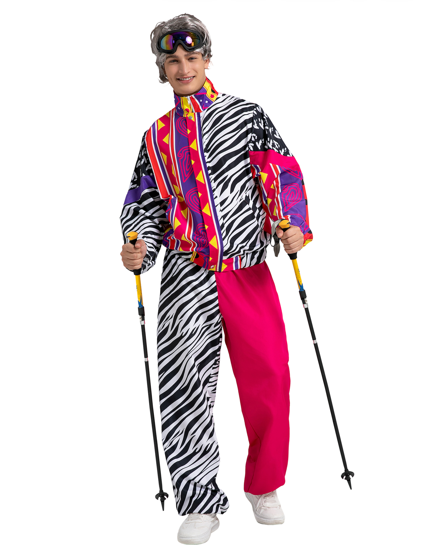 Retro Skipak Volwassenen Man en Vrouw Zebra Roze