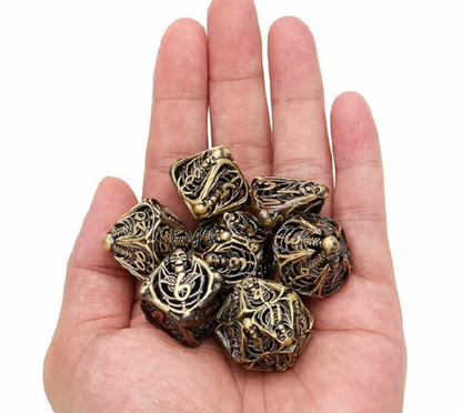 7 delige Metal Dice Set “Gravebone Bronze”