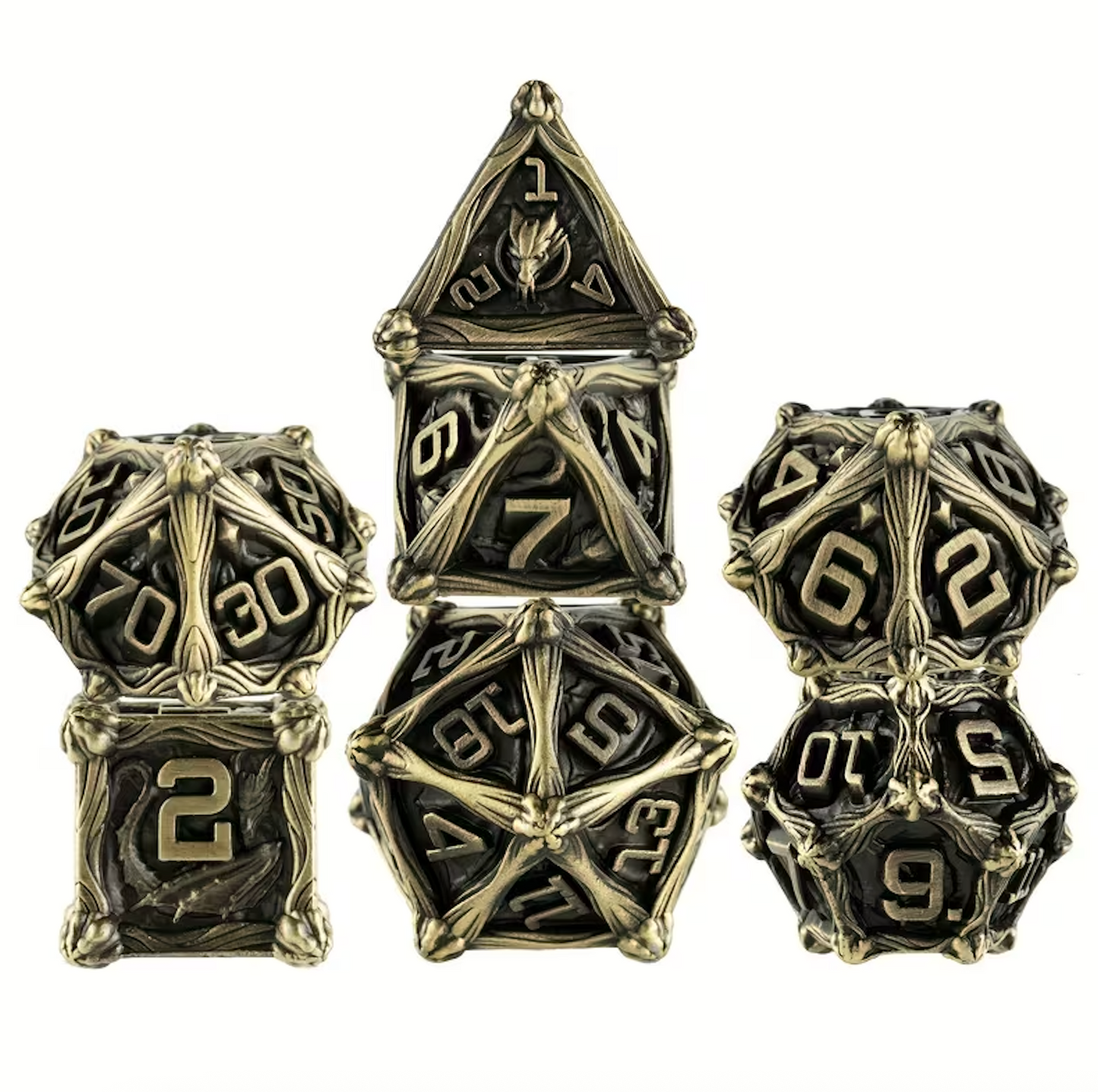 7 delige Metal Dice Set "Crowned Relic"