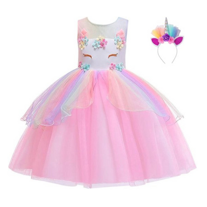 Unicorn Verkleedjurk met eenhoorn haarband