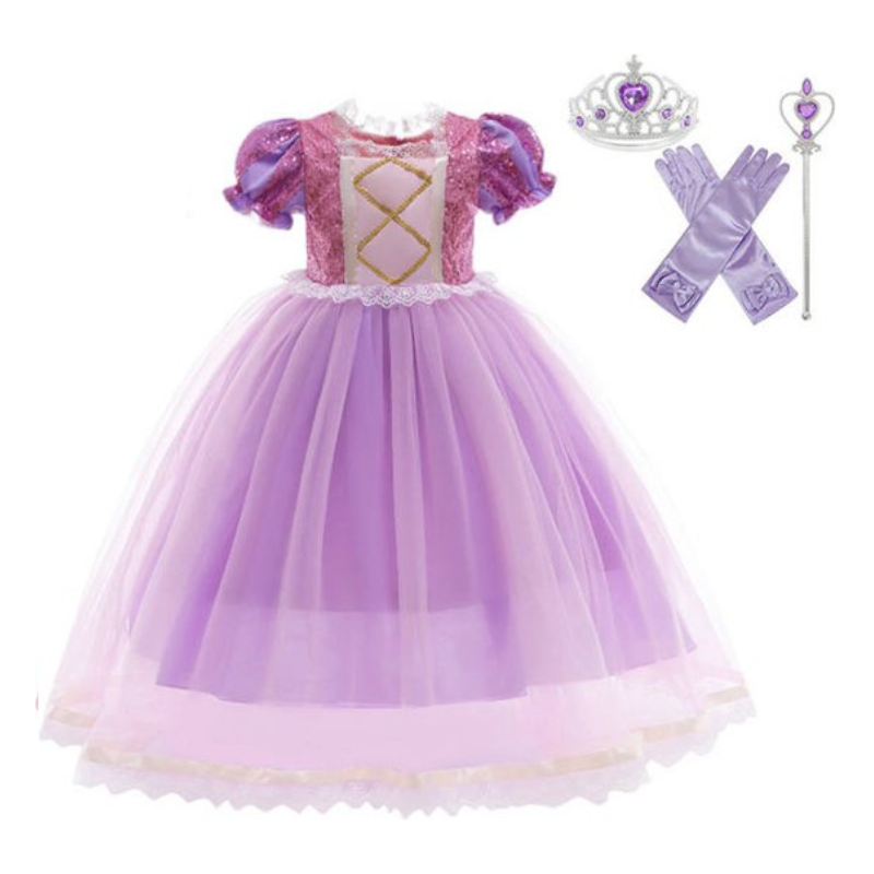 Rapunzel Prinsessenjurk roze en paars