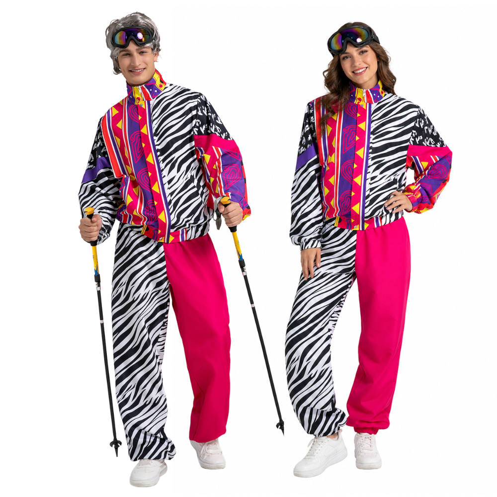 Retro Skipak Volwassenen Man en Vrouw Zebra Roze
