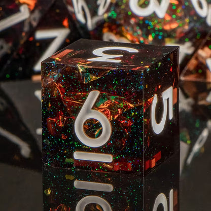 7 delige Resin Dice Set “Celestial Nightfall"