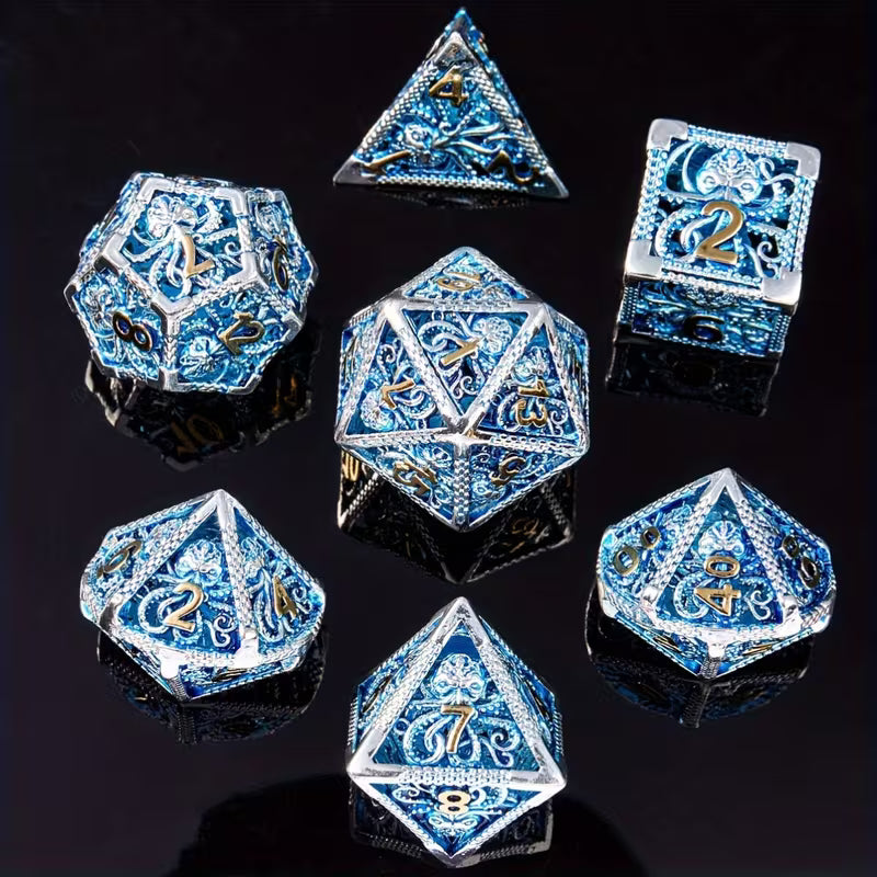 7 delige Metal Dice Set “Kraken's Crown”