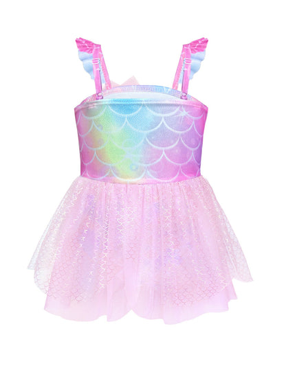 Zeemeermin Badpak Jurkje – Roze Pastel Regenboog