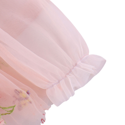 Baby Meisjes Prinsessenjurk met Bloemen en Haarband Zacht Roze