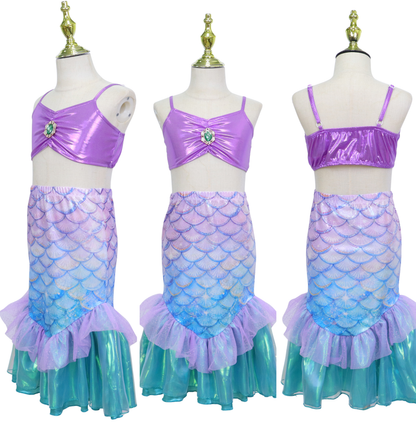 Zeemeermin Bikini Set met Zeemeermin Rok – Paars Blauw