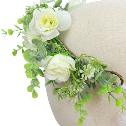 Bloemenkrans Haarband Witte Rozen
