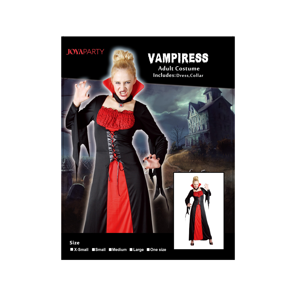 Vampier Kostuum Dames Rood/Zwart